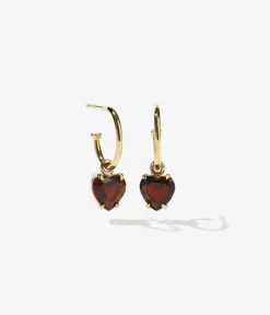 Meadowlark Heart Jewel Signature Hoops - Stirling Silver