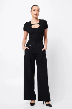 Mossman Boston Wide Leg Pant - Black
