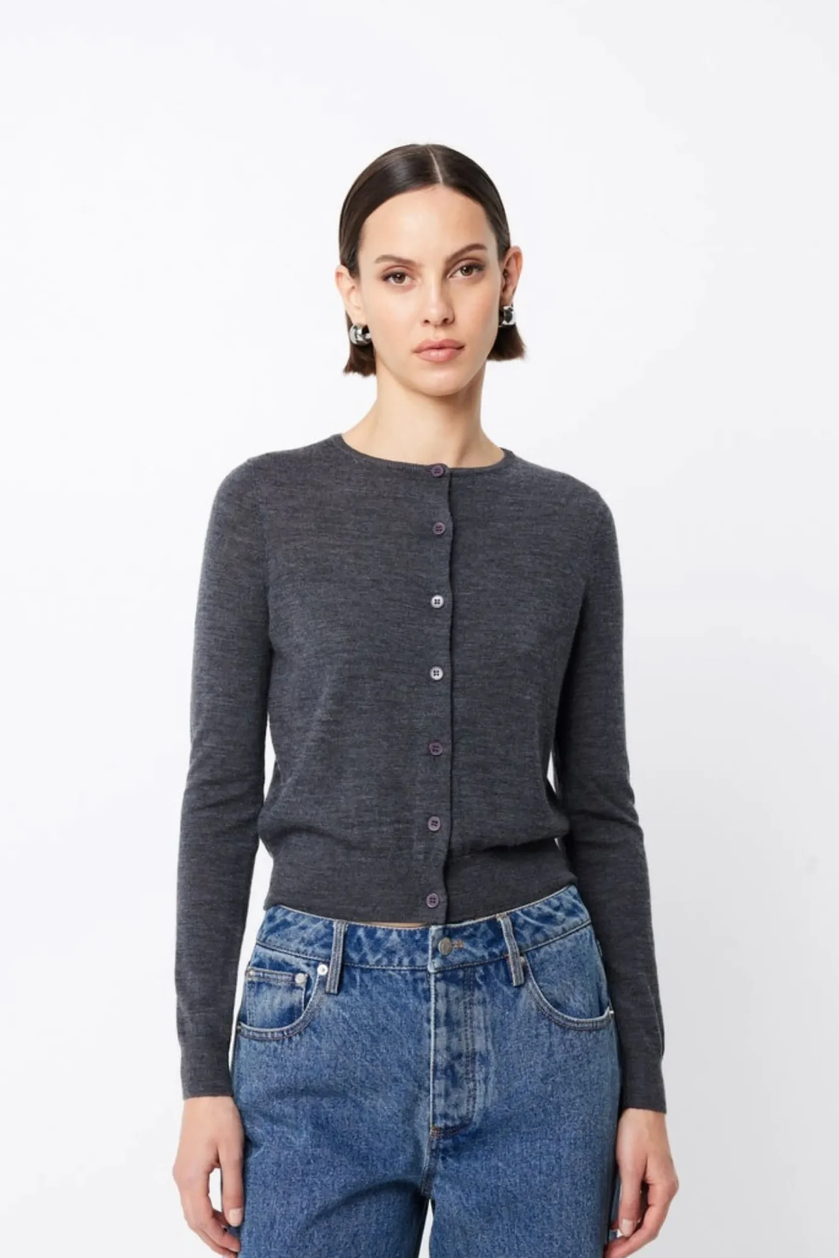 Mossman Maine Cardigan - Charcoal