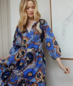 Noa Noa Ballad Carolina Dress - Blue/Brown