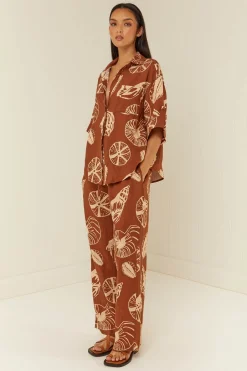 Palm Noosa Hallie Pant - Brown Shells