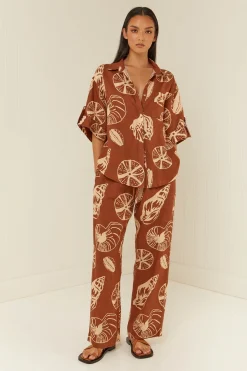 Palm Noosa Hallie Pant - Brown Shells