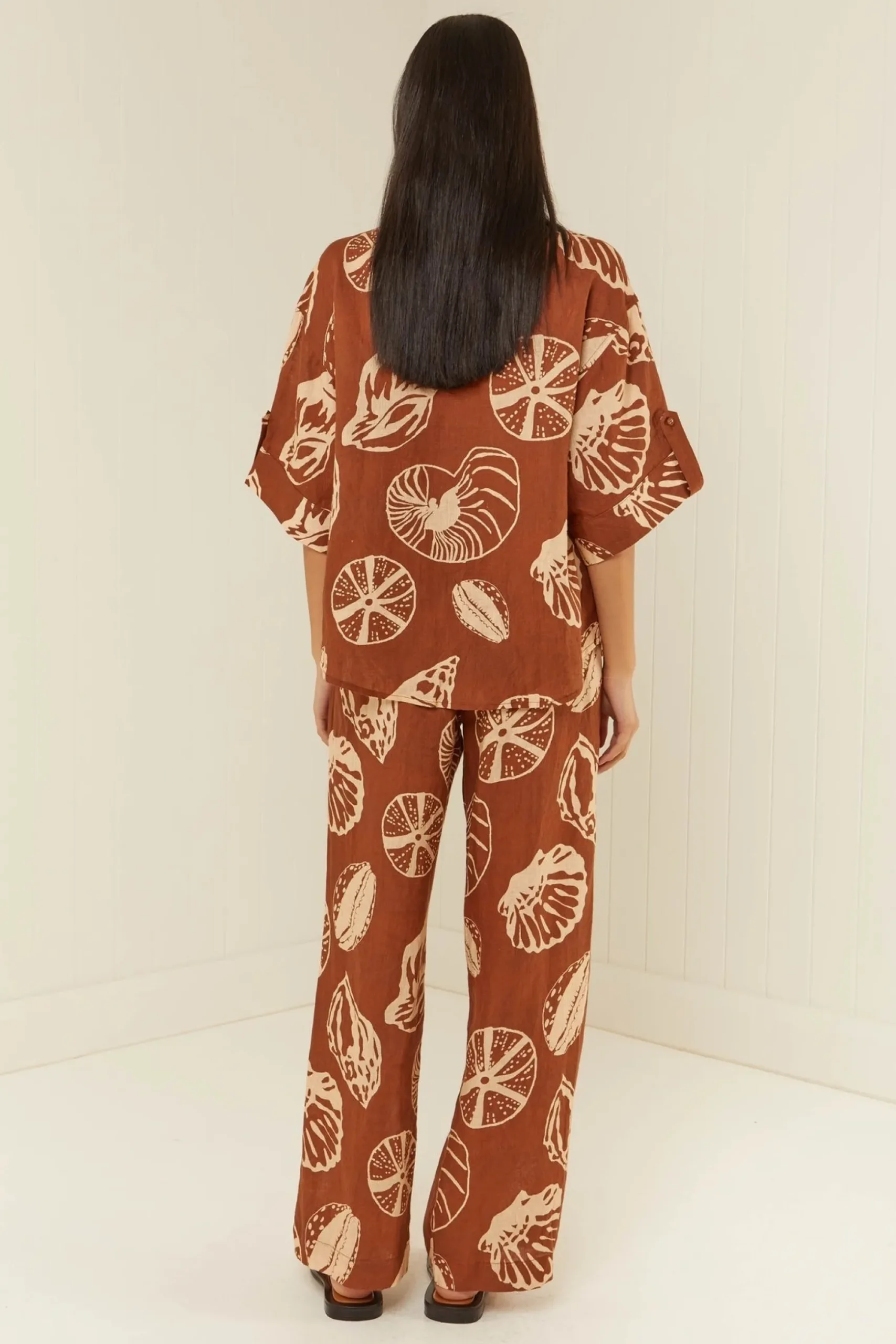 Palm Noosa Hallie Pant - Brown Shells