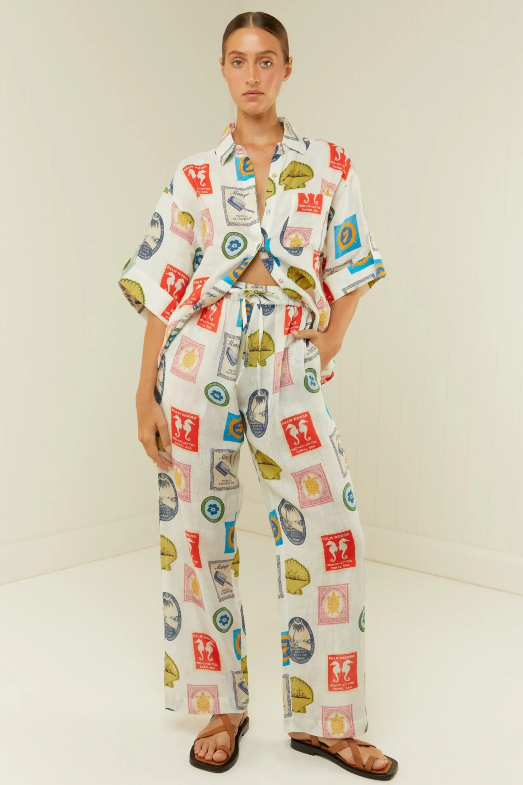 Palm Noosa Hallie Pant - Holiday Stamp