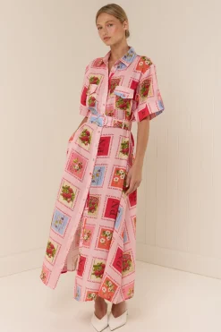 Palm Noosa Memento Dress - Strawberry Stamp