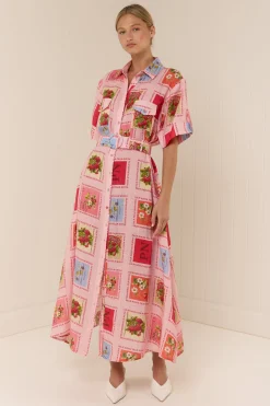 Palm Noosa Memento Dress - Strawberry Stamp