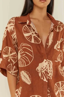 Palm Noosa Mirage Shirt - Brown Shells