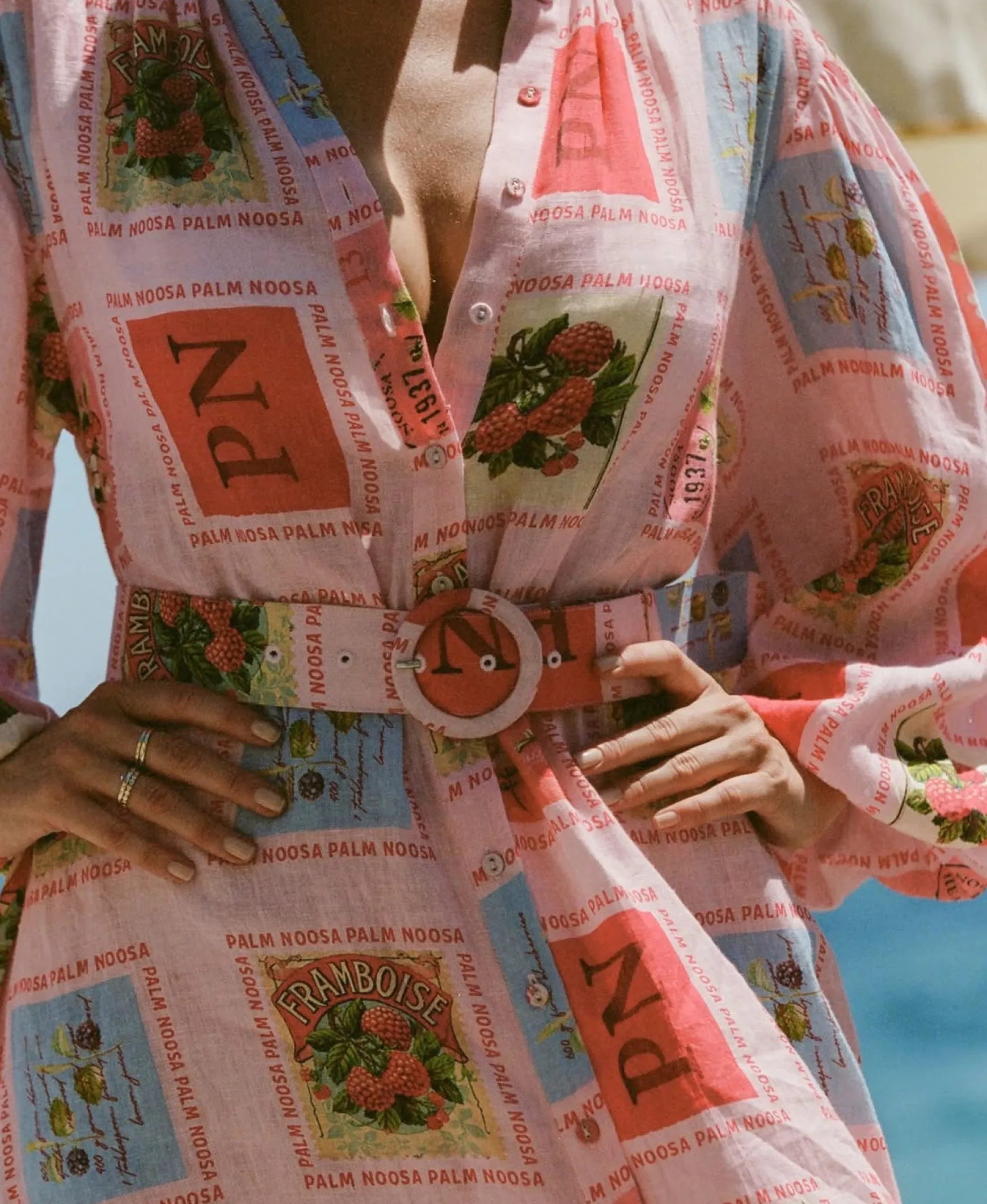 Palm Noosa Noddy Dress - Strawberry Stamp