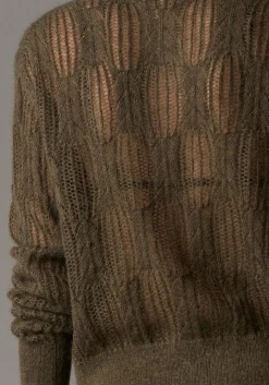 Pol Livia Pointelle Cardigan - Khaki