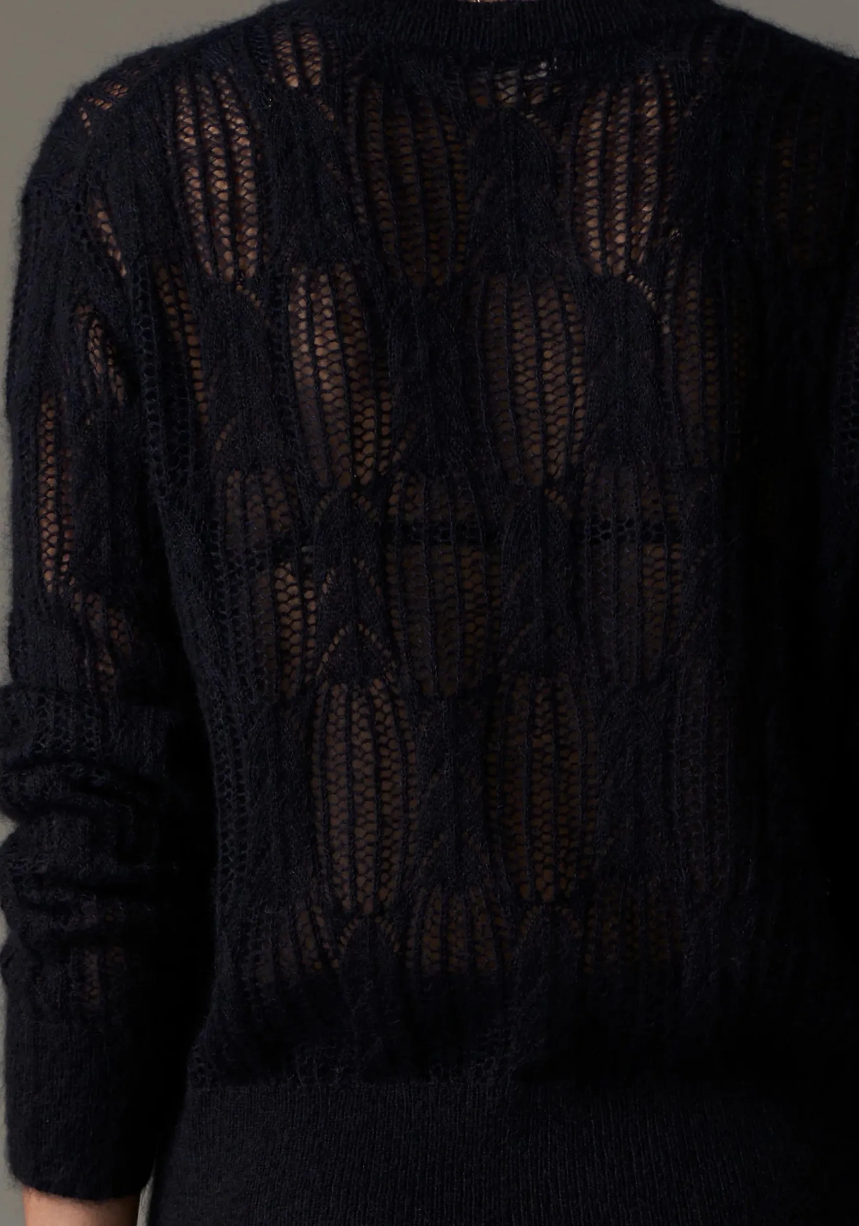 Pol Livia Pointelle Cardigan - Ink