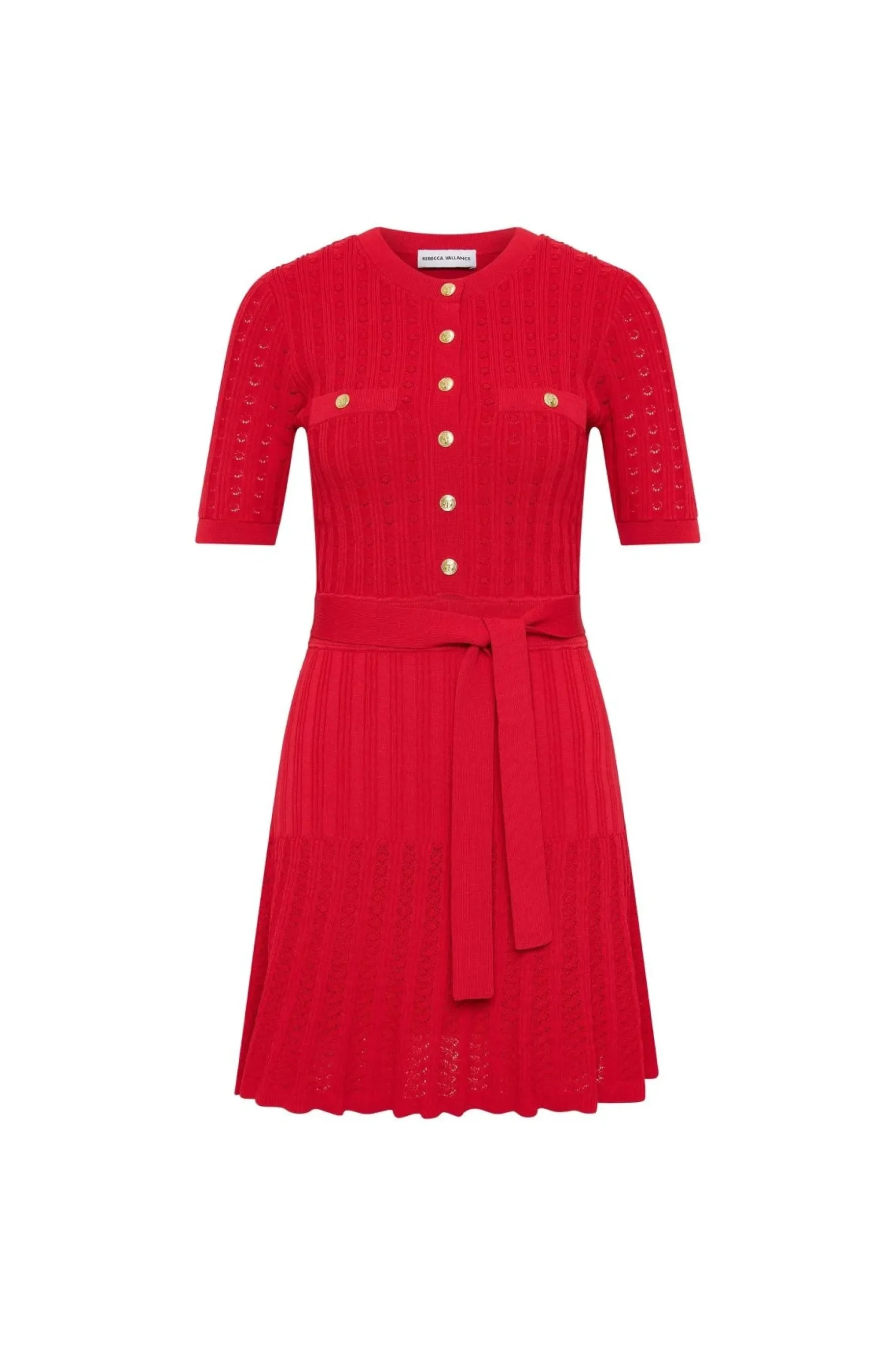 Rebecca Vallance Lucy Knit Mini Dress - Red