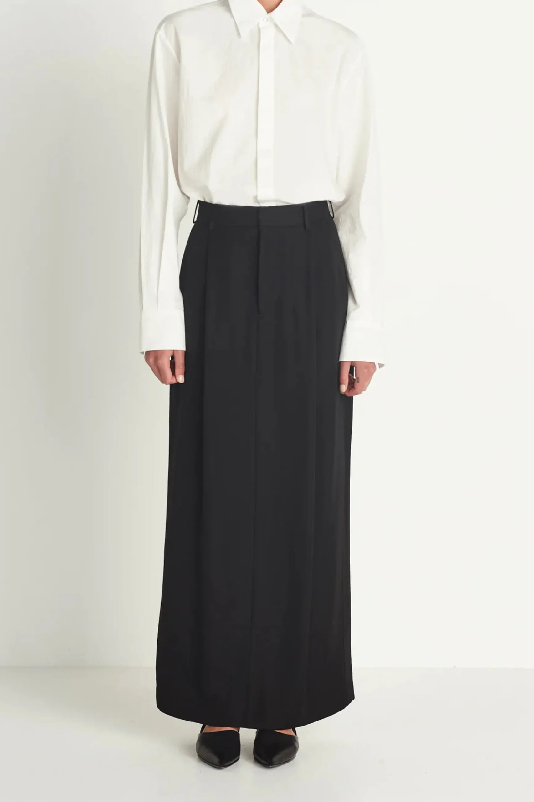Rory William Docherty Pleated Peg Skirt - Black