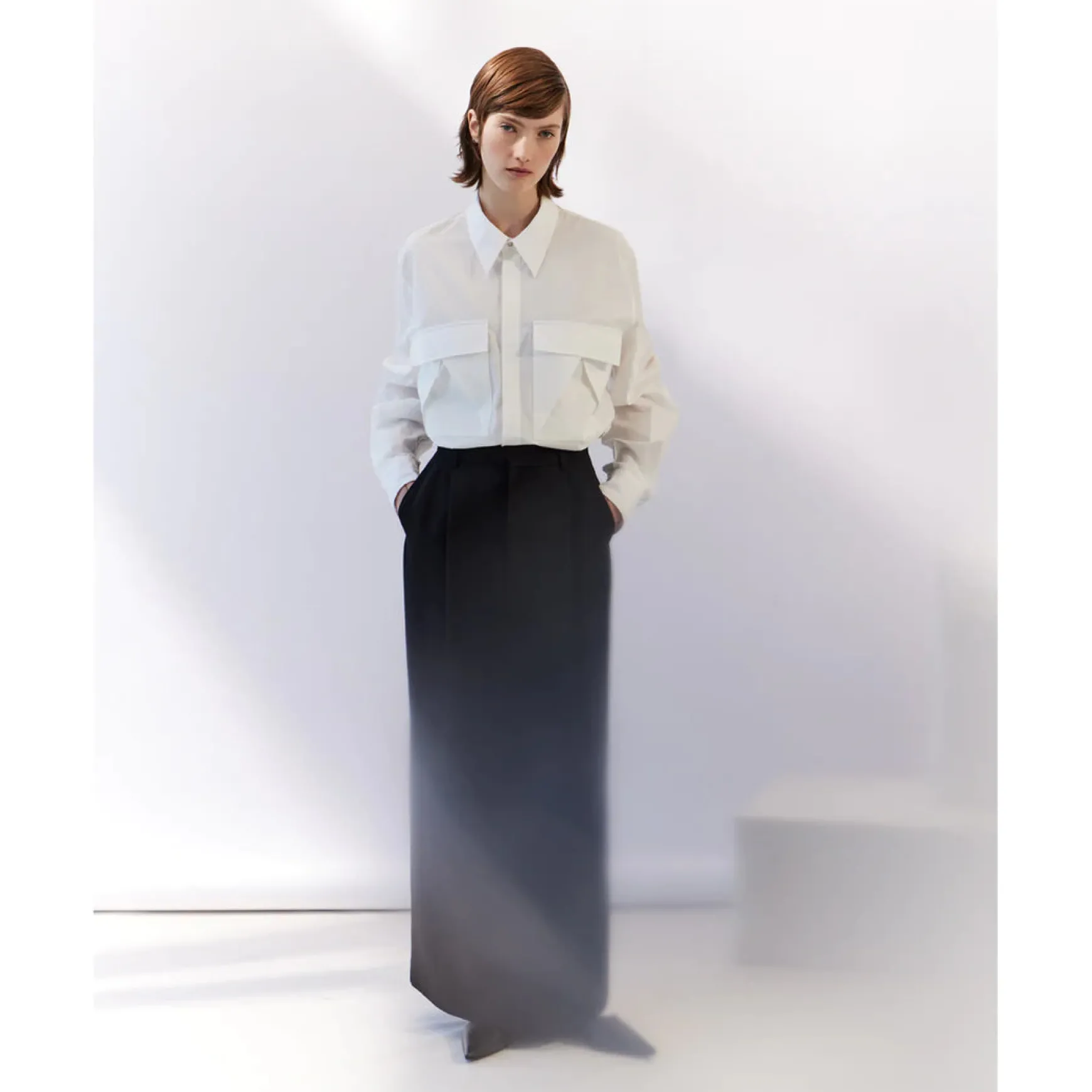 Rory William Docherty Pleated Peg Skirt - Black