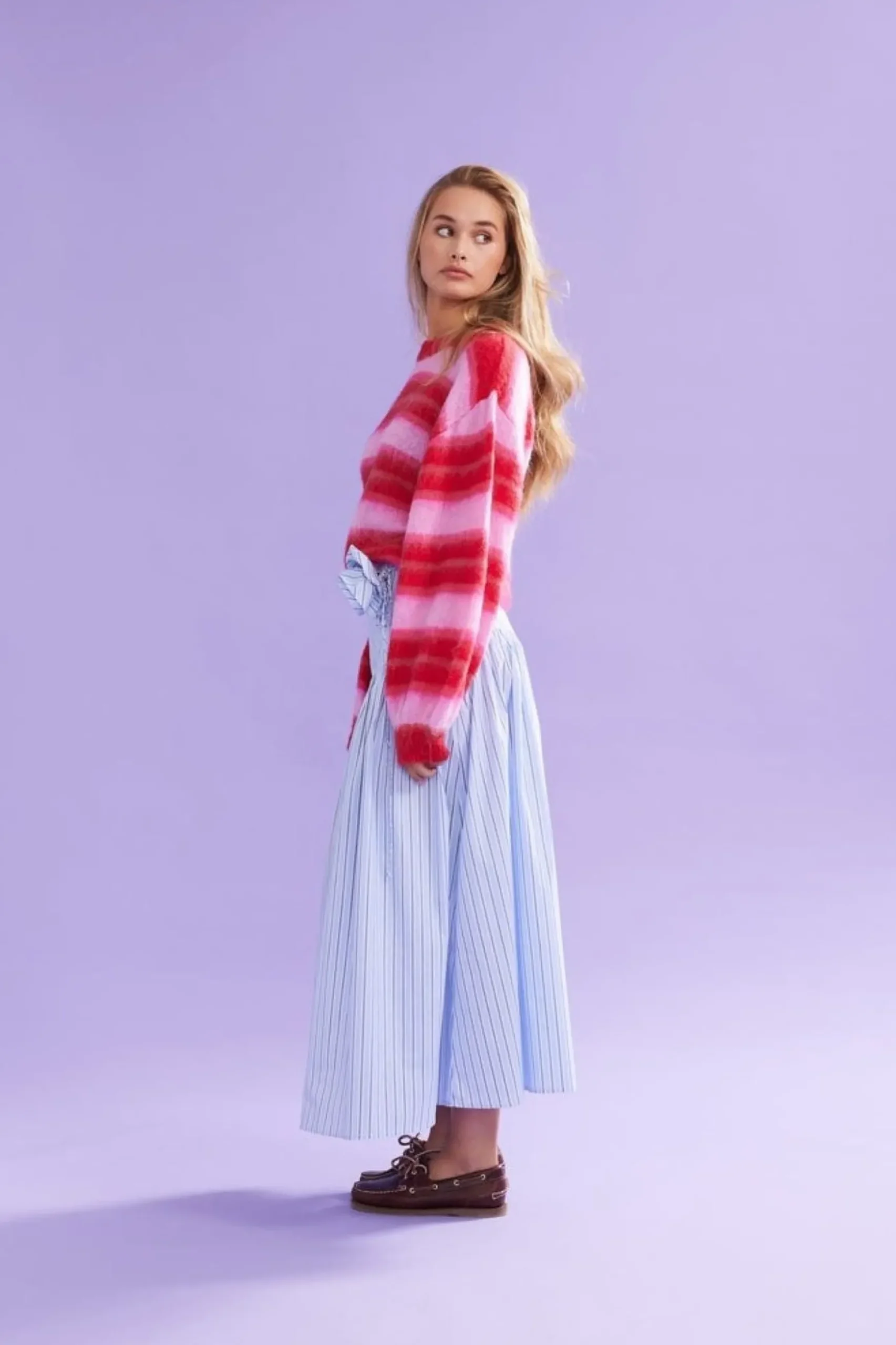 Ruby Josie Sweater - Pink / Red Stripe