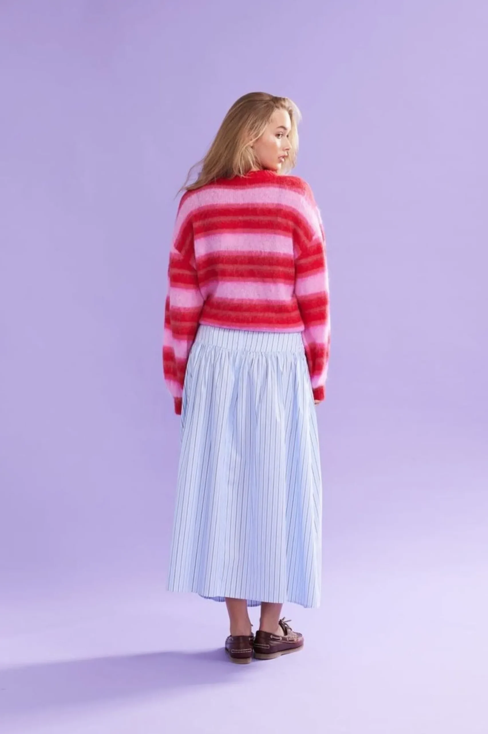 Ruby Josie Sweater - Pink / Red Stripe