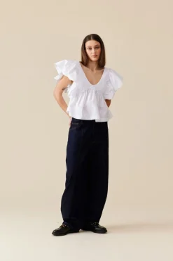 Ruby Noni Ruffle Top - White