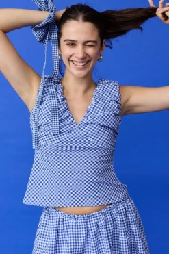 Ruby Raquale Top - Blue Gingham