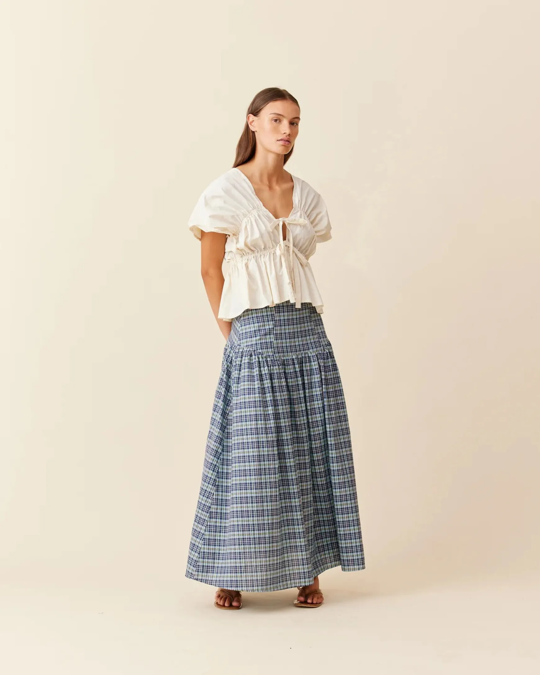 Ruby Trulli Skirt - Navy Yellow Tartan | PRE ORDER | Arriving 28 March