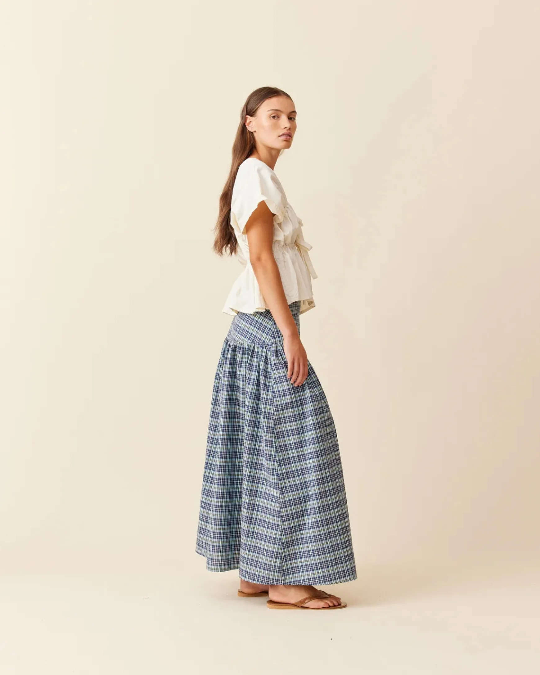 Ruby Trulli Skirt - Navy Yellow Tartan | PRE ORDER | Arriving 28 March