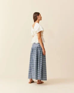 Ruby Trulli Skirt - Navy Yellow Tartan | PRE ORDER | Arriving 28 March