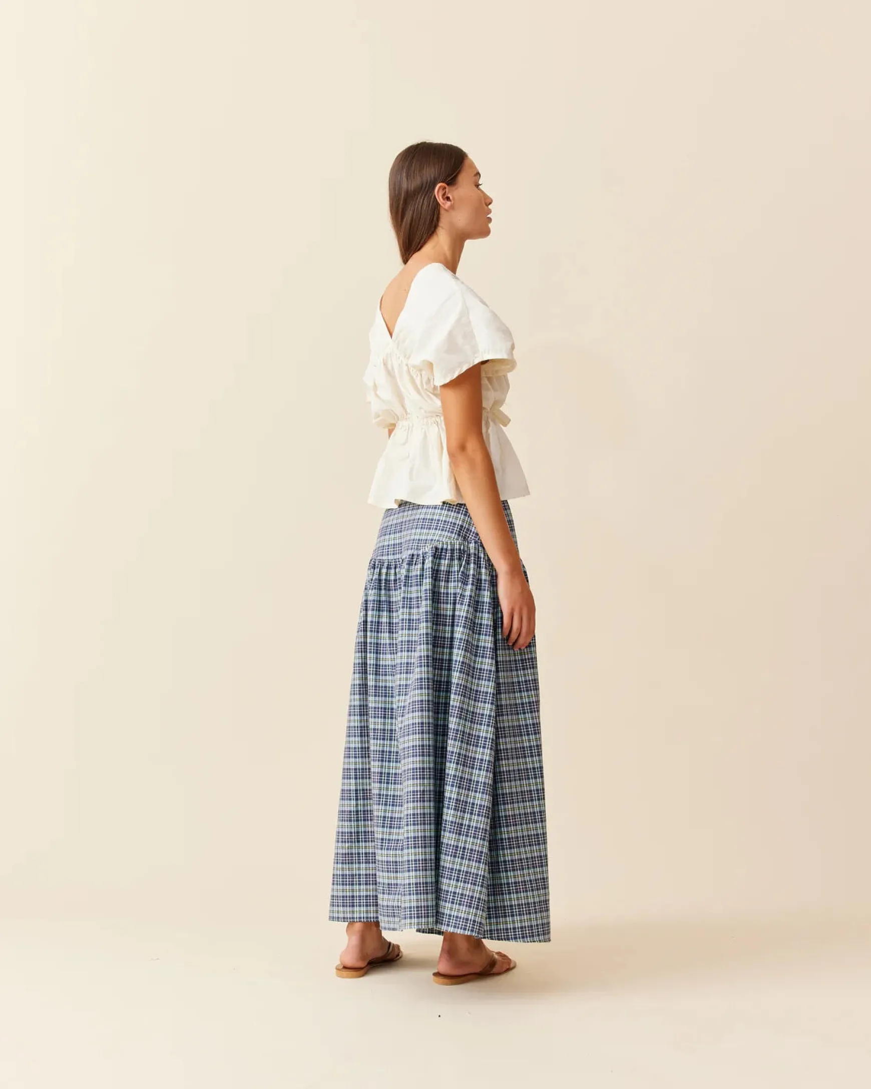 Ruby Trulli Skirt - Navy Yellow Tartan | PRE ORDER | Arriving 28 March