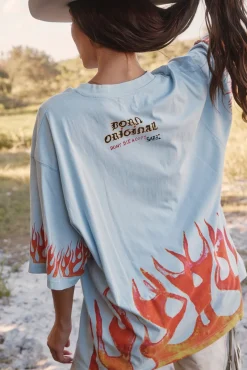 Sabbi Flaming Cowboy Tee - Sky