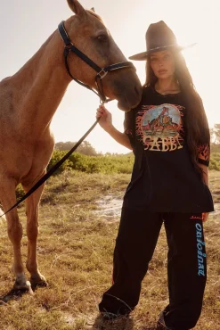 Sabbi The Flaming Cowboy Chido Pants - Black