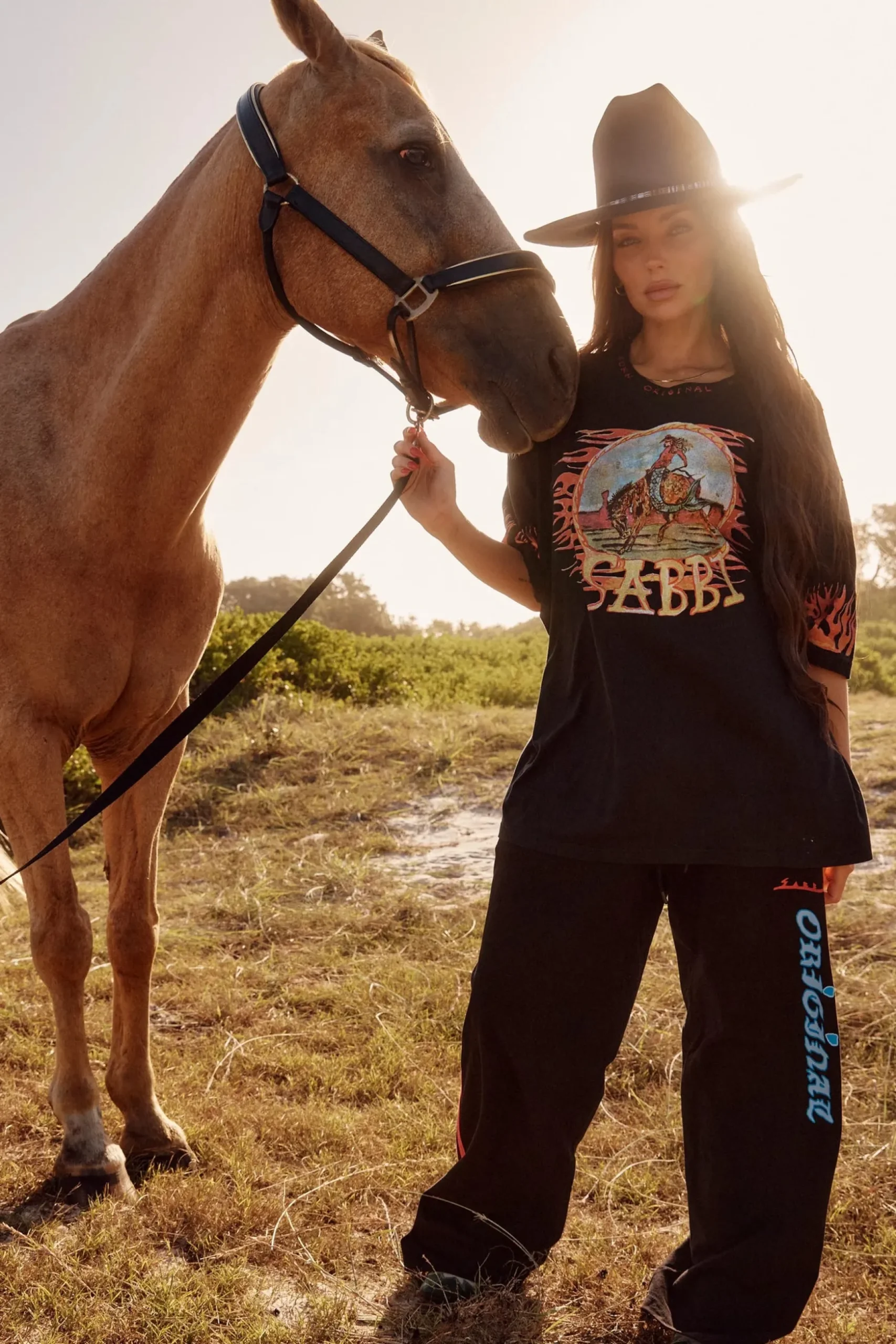 Sabbi The Flaming Cowboy Chido Pants - Black