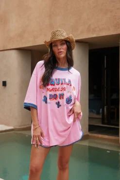 Sabbi The Tequila Made Me Do It Tee - Pink