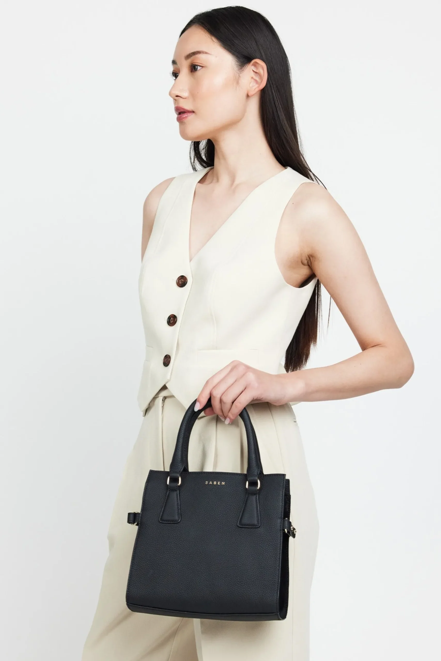 SABEN Beau Crossbody with Handles - Black