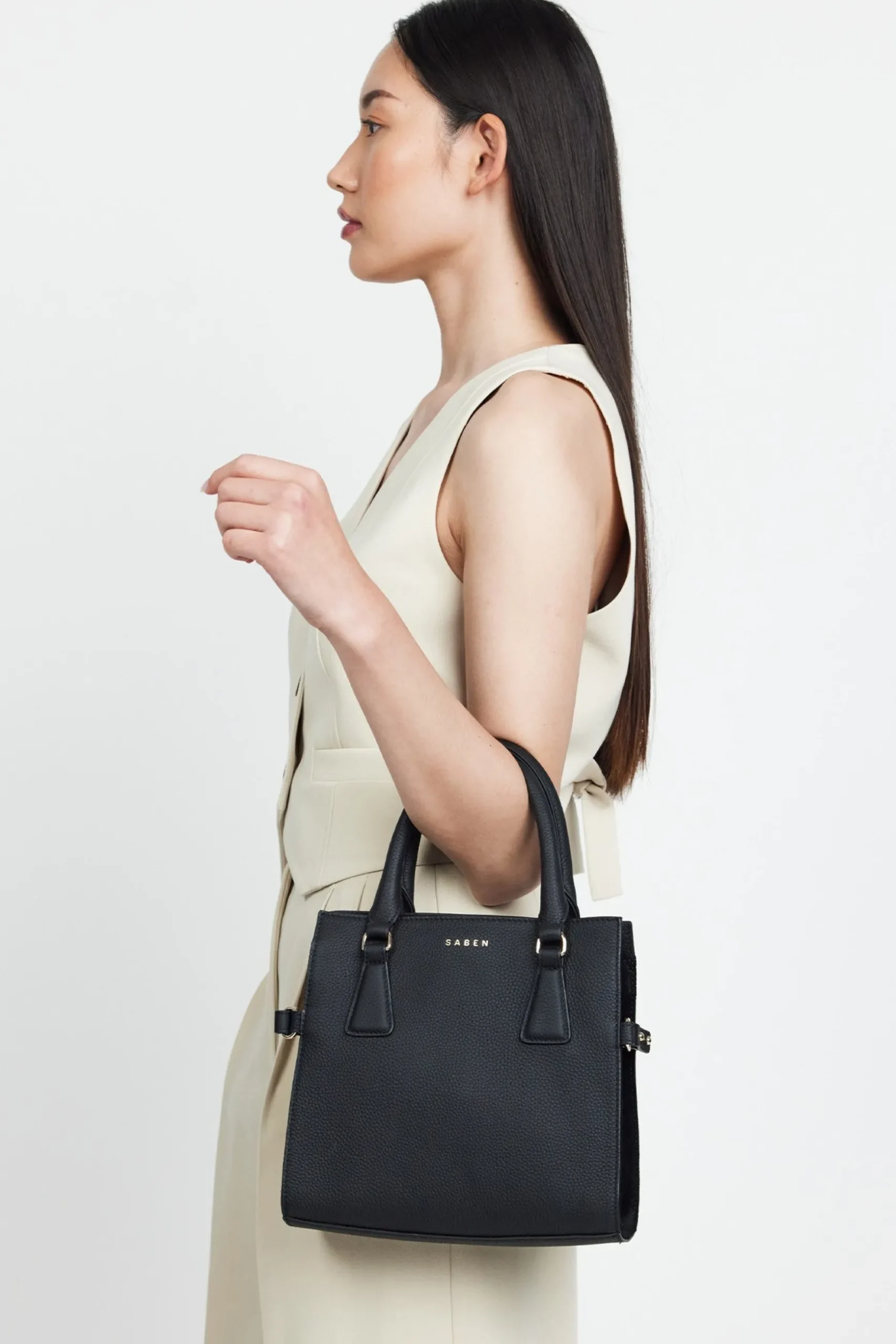 SABEN Beau Crossbody with Handles - Black