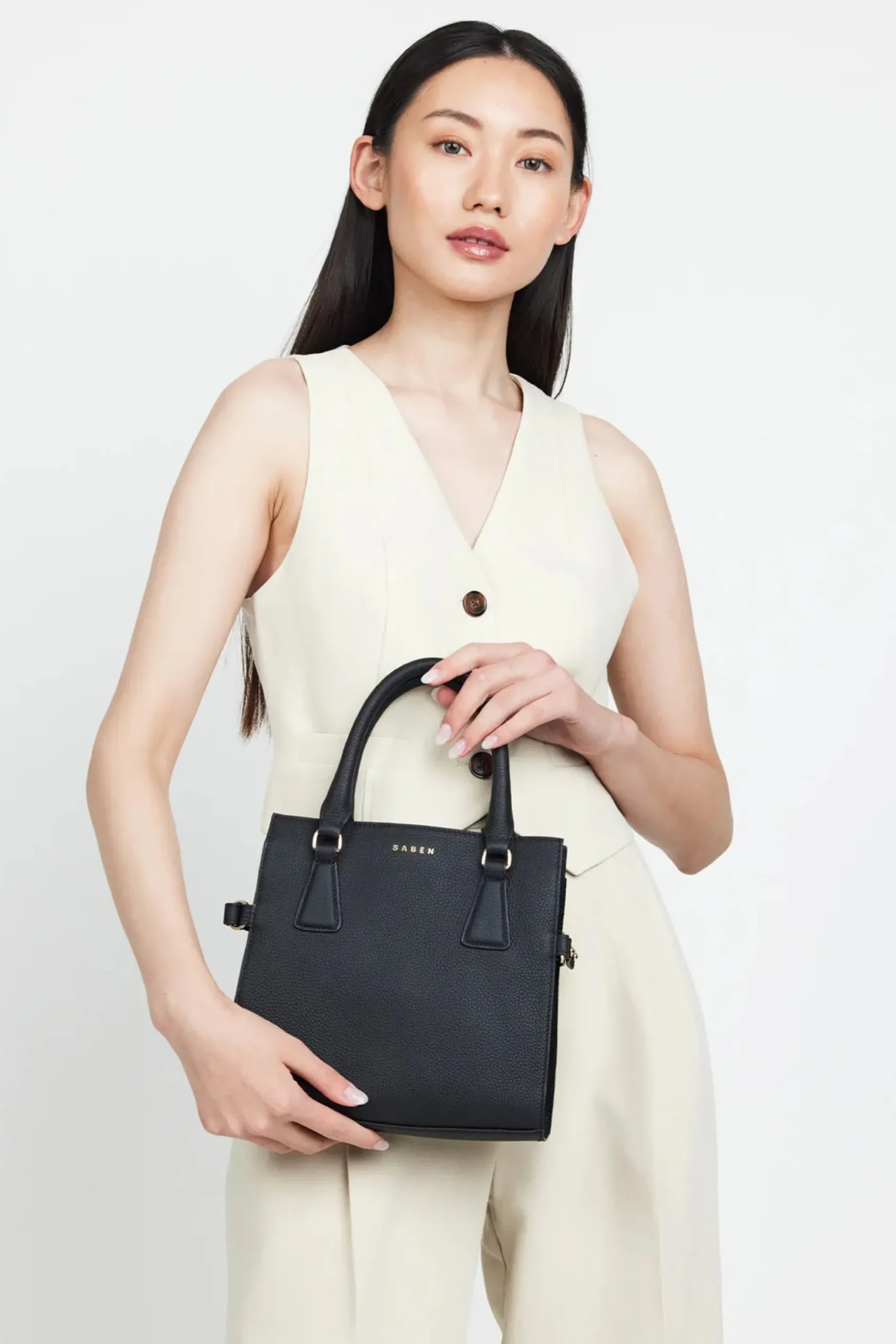 SABEN Beau Crossbody with Handles - Black