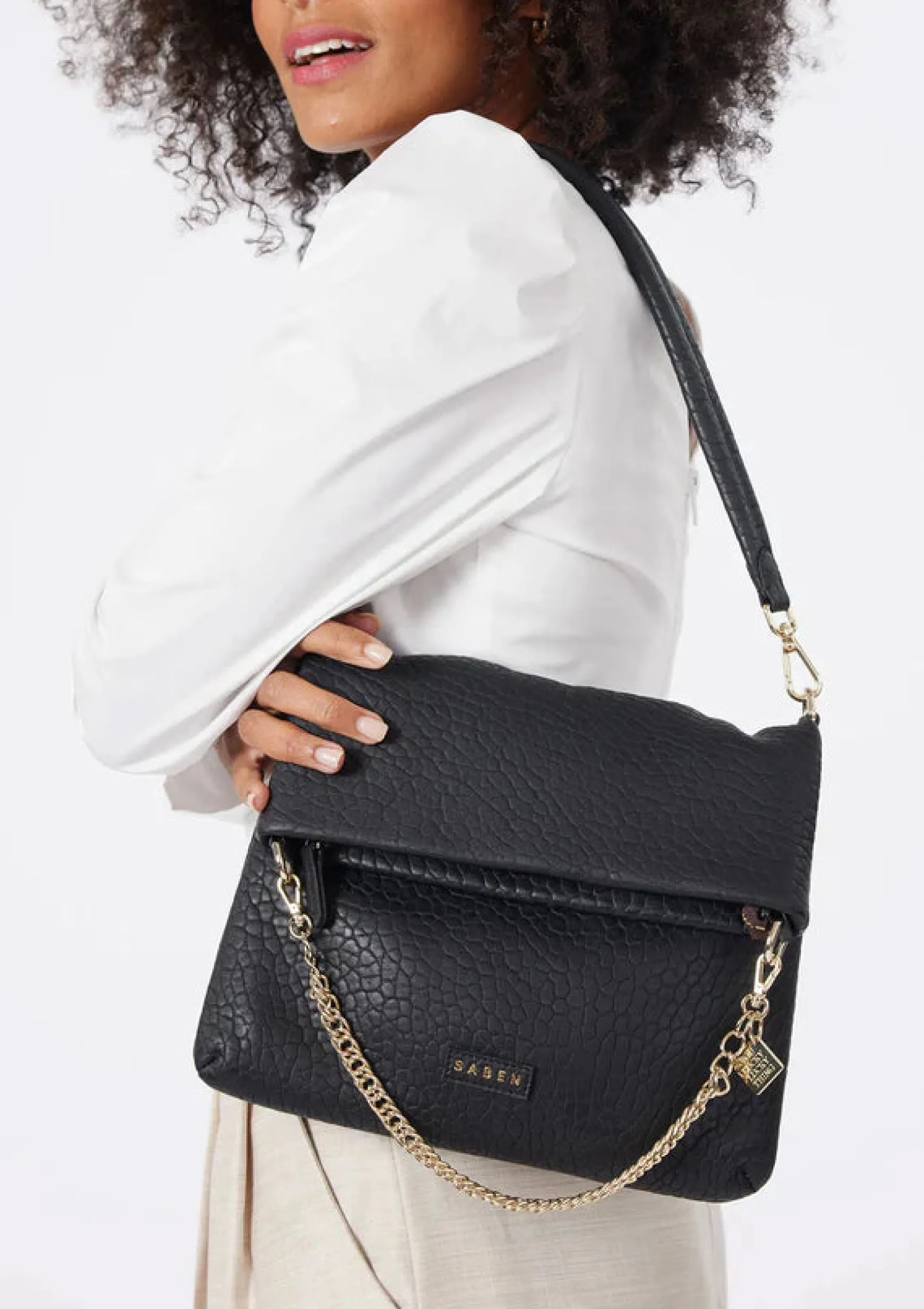 Saben Daria Shoulder Bag - Black Bubble