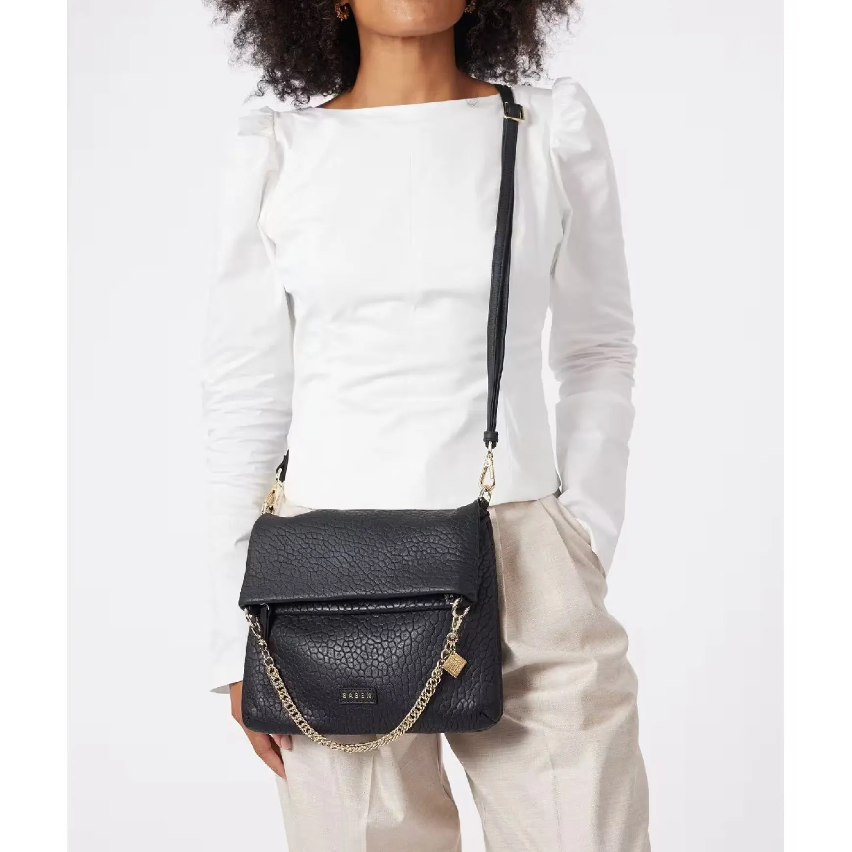Saben Daria Shoulder Bag - Black Bubble