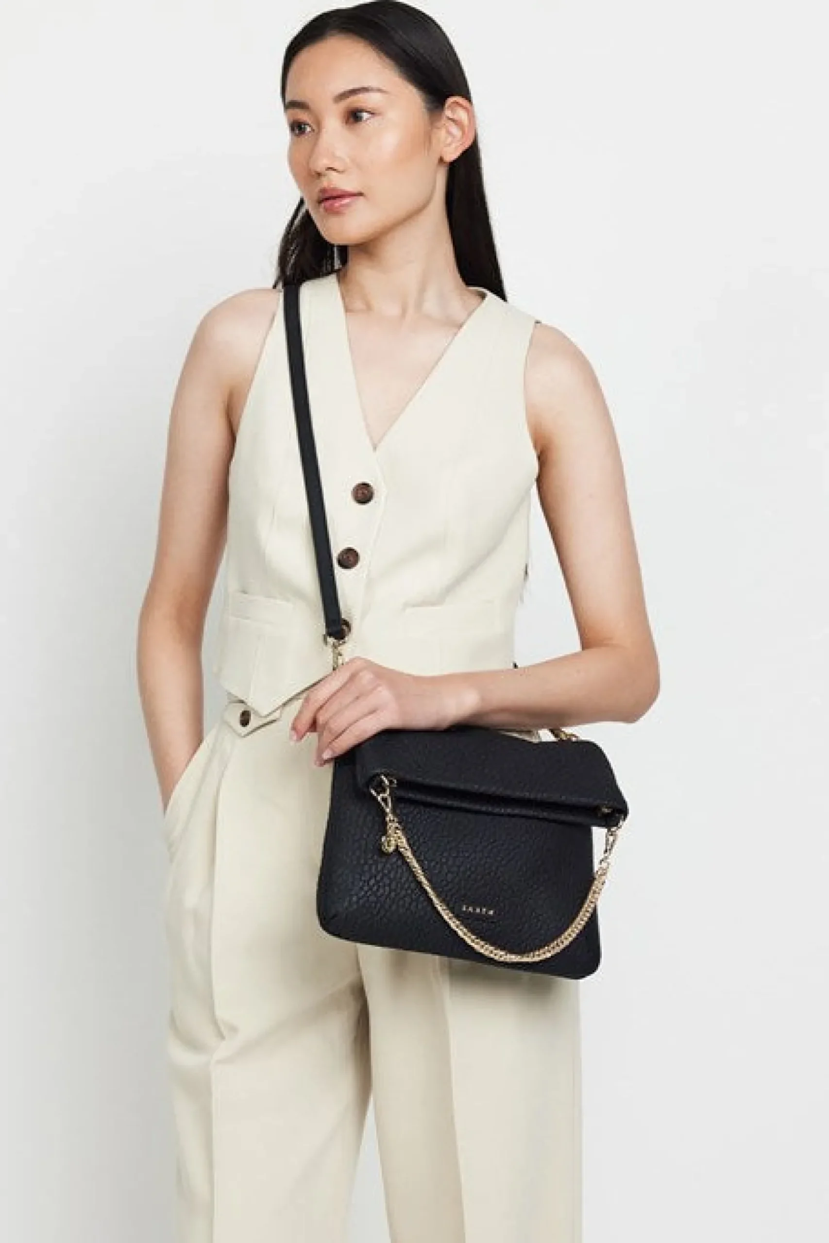 Saben Daria Shoulder Bag - Black Bubble