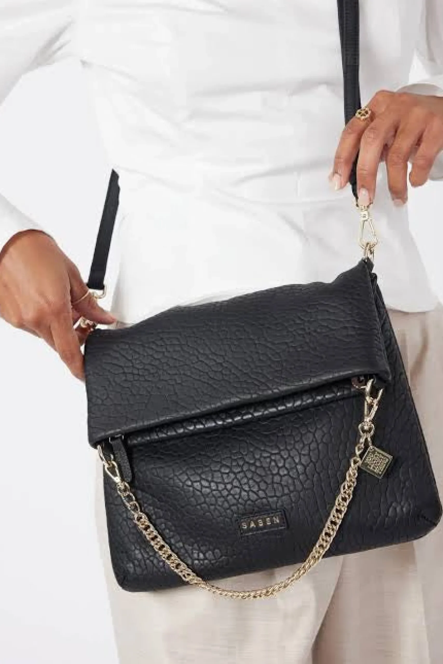 Saben Daria Shoulder Bag - Black Bubble