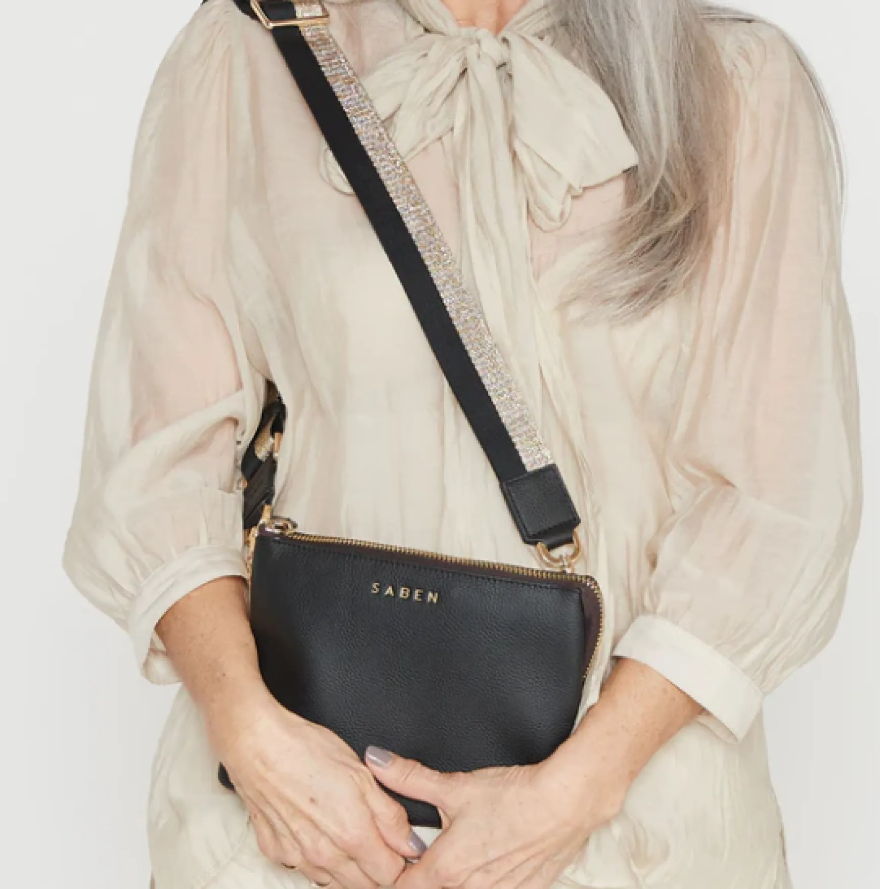 Saben Feature Strap - Black + Gold