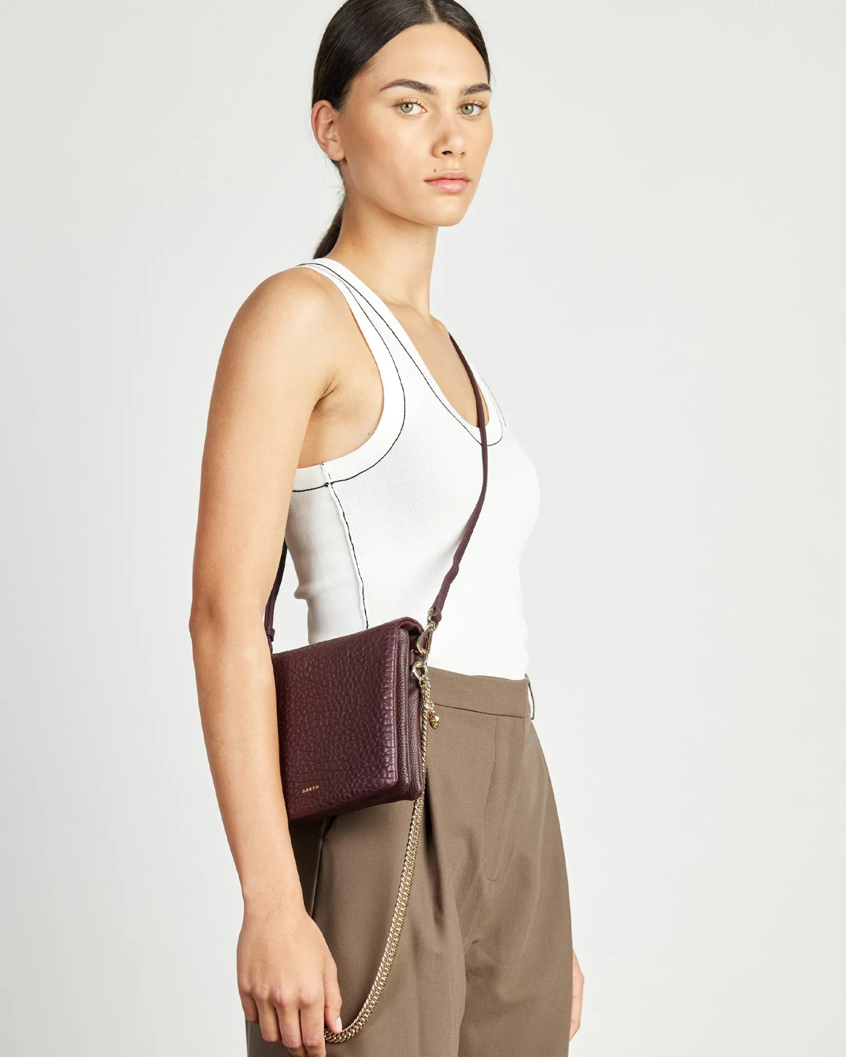 Saben Fox Crossbody - Merlot Bubble