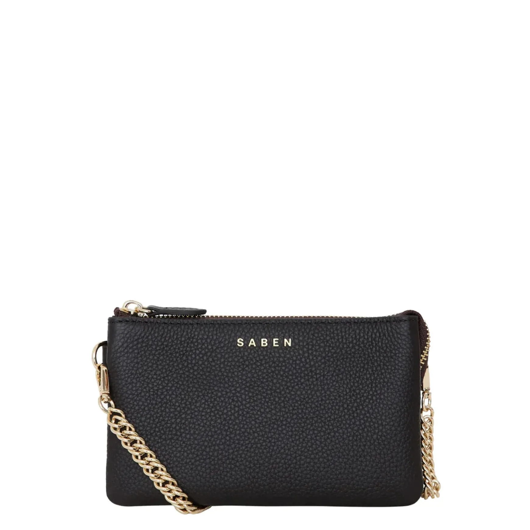 SABEN Lily Mini Bag - Black + Gold Curb Chain
