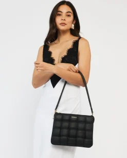 Saben Matilda Shoulder Bag - Black Woven