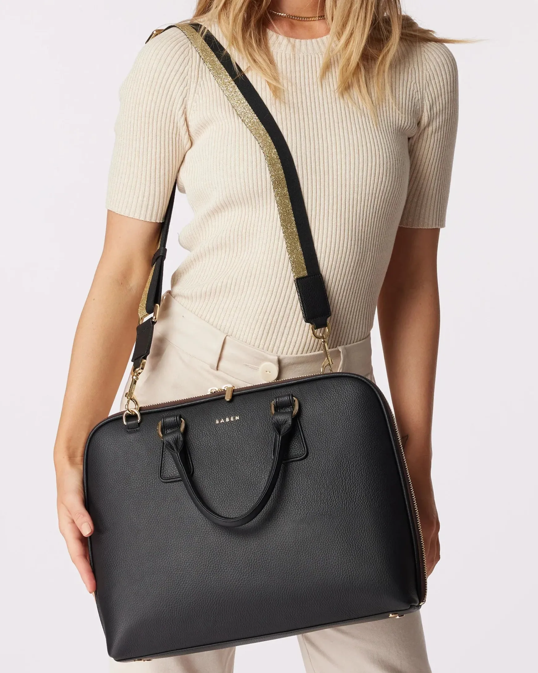 SABEN Parker Briefcase - Black
