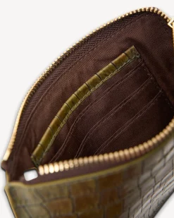 Saben Poppy Pouch - Olive Croc