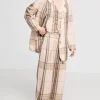 Salasai Country Palazzo Pant - Camel Check Linen