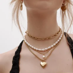Silk & Steel Bisous Necklace - Gold