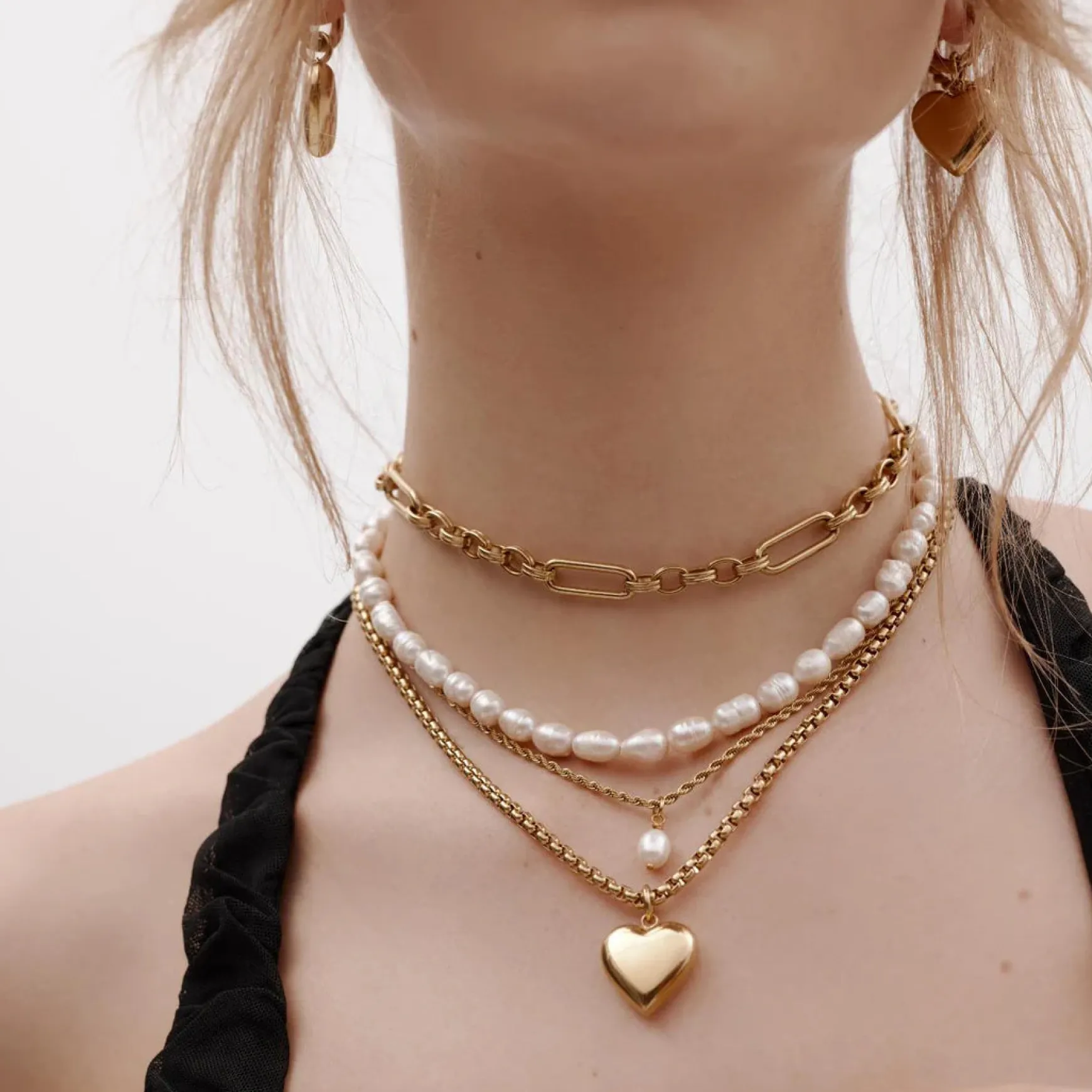 Silk & Steel Bisous Necklace - Gold