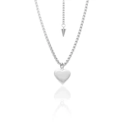 Silk & Steel Bisous Necklace - Silver