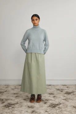Standard Issue Merino Crop Funnel Neck Jumper - Powder
