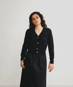 Standard Issue Merino V Neck Cardigan - Black