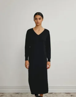 Standard Issue Merino V Neck Dress - Black