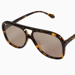 Valley Eyewear Bang - Dark Tortoise with Matte Black Metal Trim/Light Brown Lens